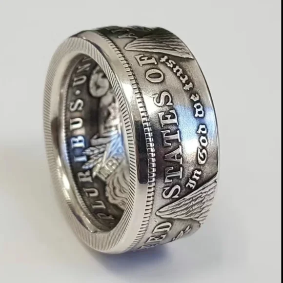 Mens United States of America Silver Ring - Picture 2 of 5